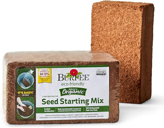 Burpee Organic Coconut Coir Concentrated Seed Starting Mix, 16 Quart