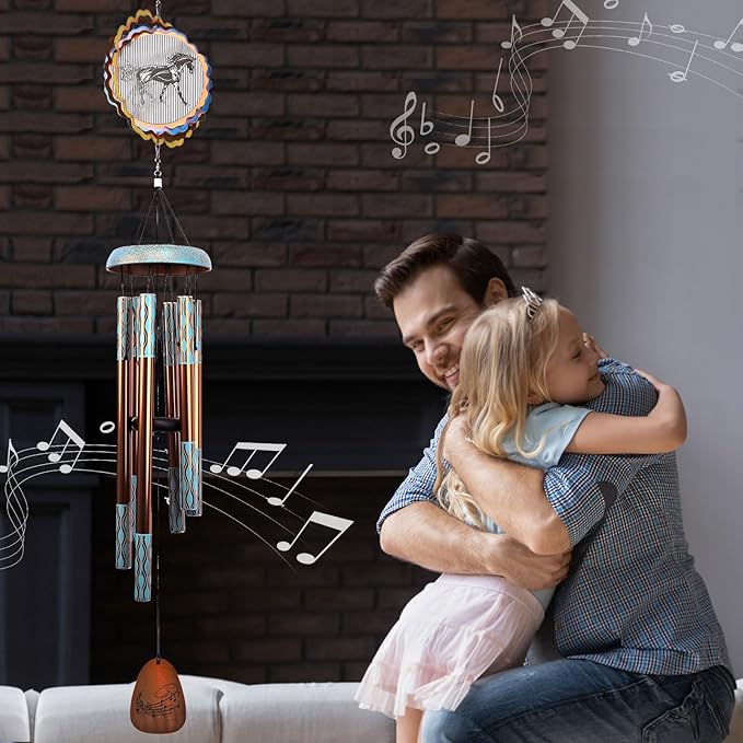 Wind Chimes for Outside with 3D Animations Horse Wind Spinner,37" Memorial Wind Chimes Outdoor Garden Decor,Horse Gifts for Women Mom Grandma Men Father,Patio Decorations,Garden Ornaments