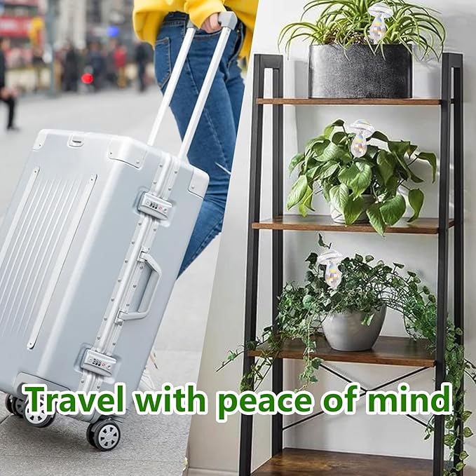 Plant Watering Globes- 2Pcs Iridescent Rainbow Glass Water Bulbs Mushroom Self Watering Spikes Planter Insert Automatic Plant Watering Bulbs Devices for Indoor and Outdoor Plants