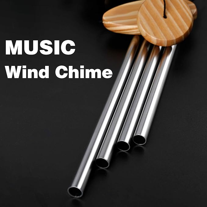 Wind Chimes,Hummingbird Solar Wind Chimes for Outside,Aluminum Tubes Memorial Wind Bell for Garden/Patio Decor Thanksgiving Gifts for Mom, Wife, Grandma Neighbors(25 Inch Deep Tone)