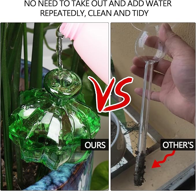 Self Watering Planter Insert. Plant Watering Devices. Plant Watering Bulbs. 4-PCS Plant Watering Globes. Green Colors Cactus Shape Self Watering Globes Medium Size. Plant Lover Gifts