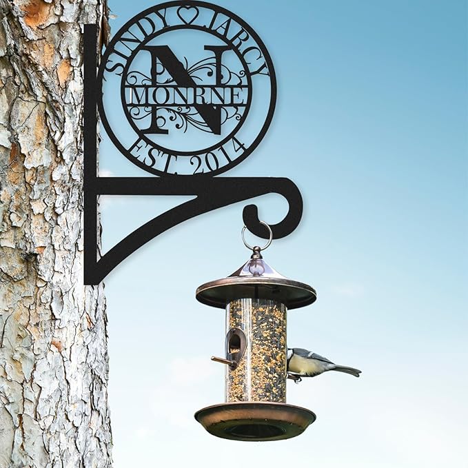 Custom Metal Plant Hanger Decorative Wall Mothers Day Gifts | Personalized Name Hooks for Hanging Plant | Customizable Indoor & Outdoor Wall Hanger for Hanging Lanterns, Flower Basket