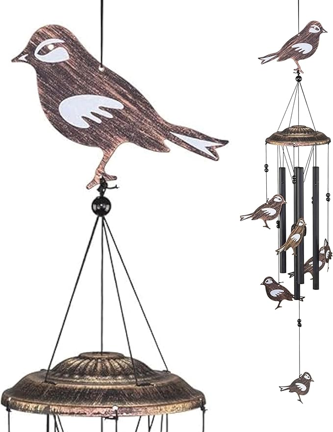 VP Home 32" H Soothing Songbirds Wind Chimes for Outside Unique Songbirds Soothing Windchimes Outdoor Decorations Garden Decor Songbirds Gift for Women, Mom, Grandma, Unisex