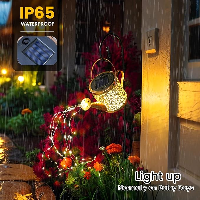 X-PREK Solar Garden Lights Outdoor Lanterns Decoration, Metal Solar Watering Can Lights Outdoor Waterproof, Small Patio Light Yard Lawn Pathway Decor Lamps, Gardening Gifts for Women Mom Grandma