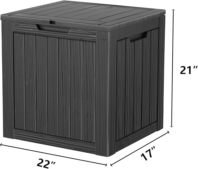 Yardgrace 29 Gallon Resin Deck Box Waterproof Outdoor Storage Box for Patio Furniture Pool Accessories Indoor Storage for Cushion Garden Tools, Black