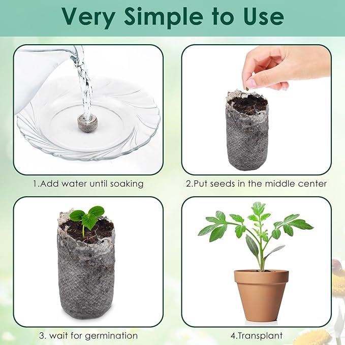 PACETAP 100 Pcs 30mm Peat Pellet Seed Starter Soil, Compressed Seed Fertilizer Nutrient Soil Block, Germination Seedling Pods for Growing Herbs, Plant, Flowers, Vegetables (30MM)