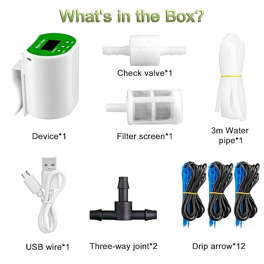 Automatic Plant Waterer Self Watering System - Drip Irrigation Kit with Programmable Timer, Water Up to 12 Potted Plants, Perfect for Indoor Gardens, Balconies & Outdoor Parks