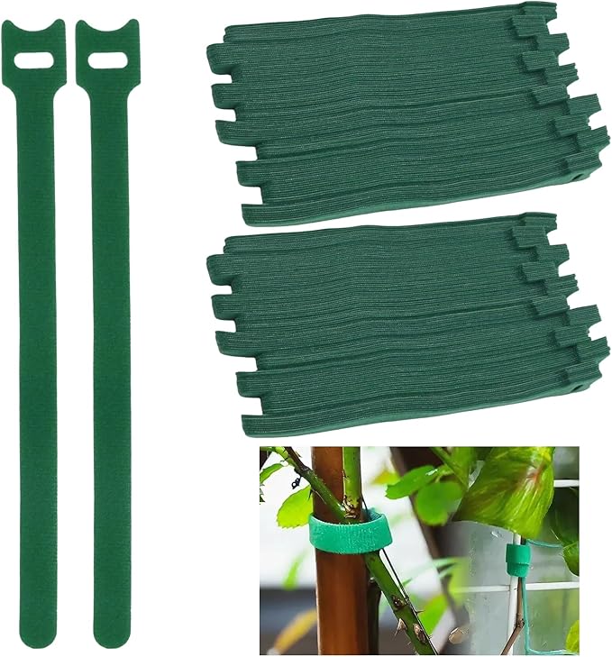 200Pcs Adjustable Hook & Loop Plant Cable Ties, 8-Inch Green Nylon Ties for Climbing Plants, Multi-Purpose Support for Gardening and Home Use