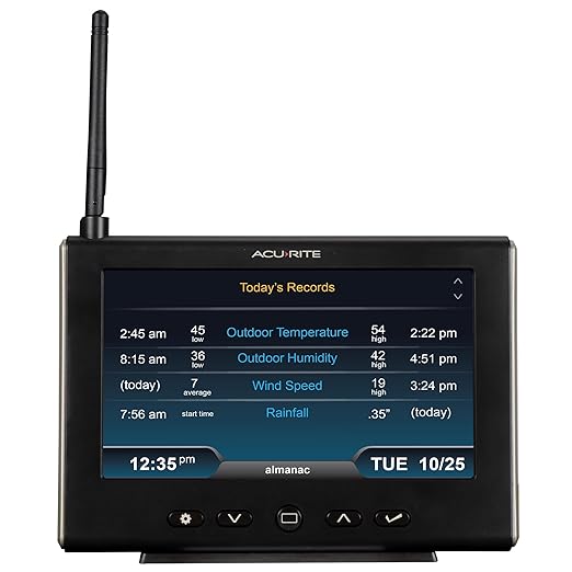 AcuRite Iris Weather Station with Rain Gauge and Wind Speed/Direction, Indoor Outdoor Thermometer Wireless Outdoor Sensor for Temperature and Humidity, and HD Display with Built-In Barometer (01535M)