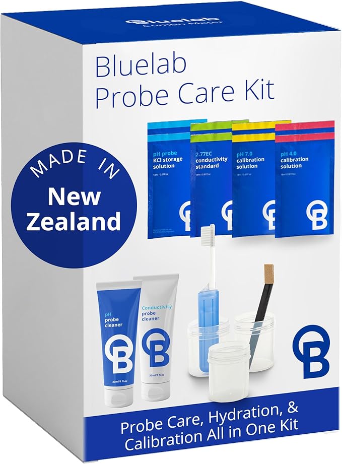 CAREKITPHCON Probe Care Kit for pH and Conductivity (TDS/PPM) Probes and Pens with 4 Solutions and Cleaners, Cleaning Kit Tool for Hydroponic system and Indoor Plant Grow
