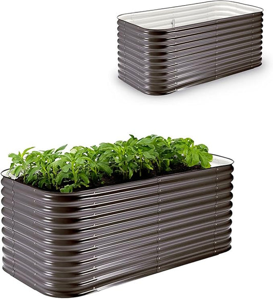 Epic Gardening 6-in-1 Modular Galvanized Raised Garden Bed Kit, 29" Tall Metal Planter Box, Durable Aluzinc Steel Raised Garden Bed Outdoor for Vegetables, Herbs, Flowers & Fruits - Medium Slate Grey
