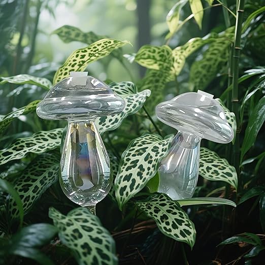 2 Pcs Glass Self Watering Globes, Iridescent Automatic Plant Waterer Bulbs Devices for Indoor & Outdoor Plants, Slow Release Watering Devices System for Various Plants