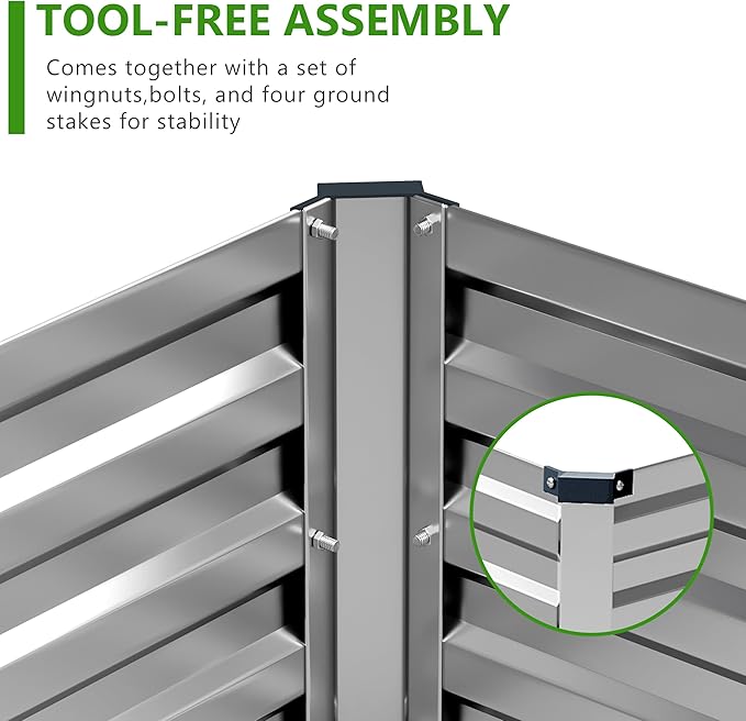 2PCS 12x3x1ft Galvanized Metal Raised Garden Bed Kit,Outdoor Planter Box Vegetables,Flowers,Herbs Durable Rust-Resistant Patio Gardening Beds,Silver