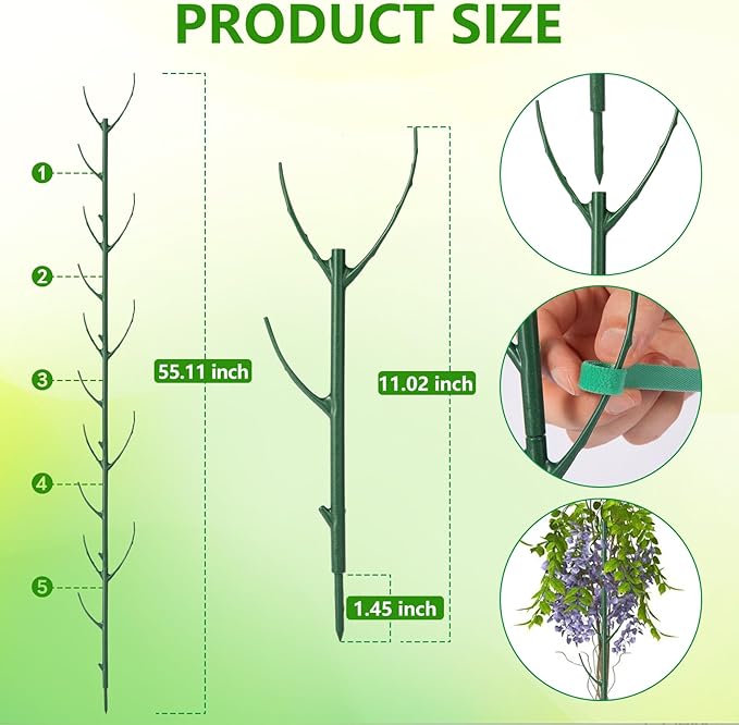 10 Pack Stackable Monstera Plant Support, Garden Plant Support Stakes for Indoor Outdoor Plants, Climbing Plant Support Structures Plant Holder Stick Moss Pole for Support Tall Potted Plants