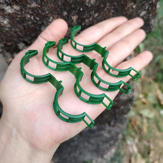 Plant Support Clips, 100 Pcs Tomato Clips, Plastic Trellis Clips, Grape Vine Tomato Vine Vegetables Plants Garden Support Clips to Grow Upright Makes Plants Healthier