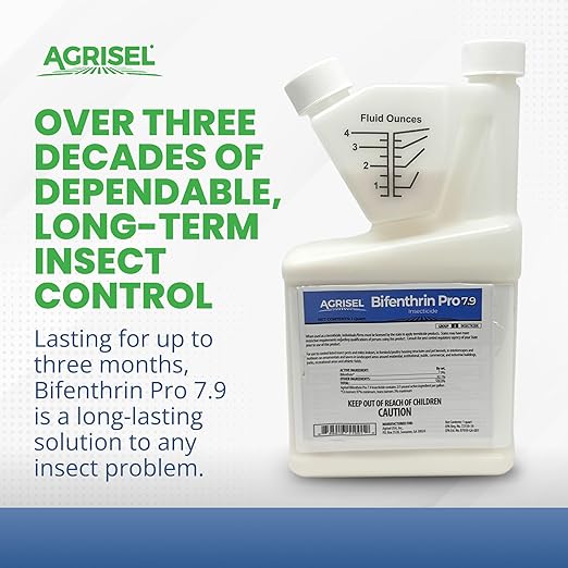 Agrisel Bifenthrin Pro 7.9, Insect Control, Safe for Plants & Crops, Insecticide, Effective Against 125+ Insects, Includes 3-Pack of Agrisel Protective Gloves, 32 Ounces