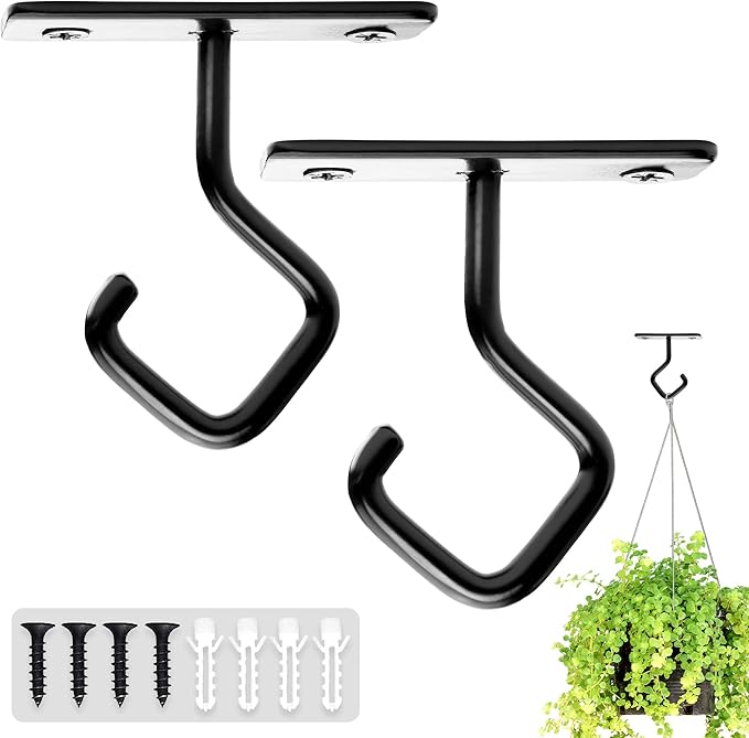 AJART Ceiling Hooks for Hanging Plants: Iron Plant Hanger for Wall Mount - 2 Pack/2.5 Inch Ceiling Hook for Indoor Use