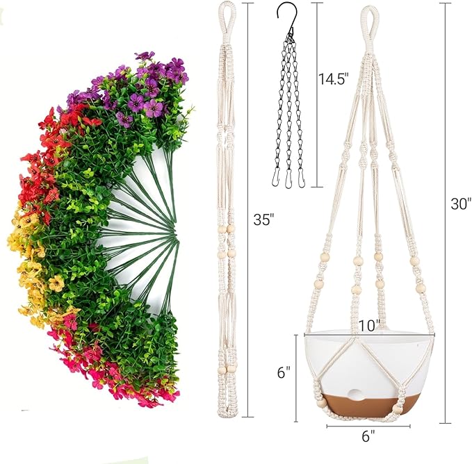 Mkono Artificial Fake Hanging Flowers Plants Basket for Outdoor, Outdoor Christmas Decor Faux Silk Daisy in 10 Inch Hanging Planter for Porch Home Patio Balcony Yard