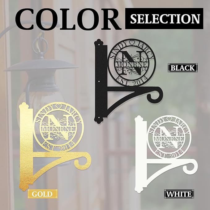 Custom Metal Plant Hanger Decorative Wall Mothers Day Gifts | Personalized Name Hooks for Hanging Plant | Customizable Indoor & Outdoor Wall Hanger for Hanging Lanterns, Flower Basket