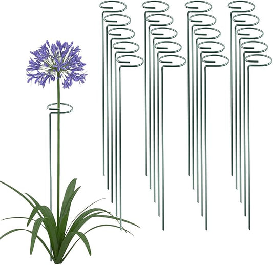 Thealyn 18 Inch 20 Packs Plant Support Stake Garden Single stemmed Plant Support Hoops Plant Prop for Flowers Orchid Tomatoes Peony Lily Rose Gladiolus (18 inch)