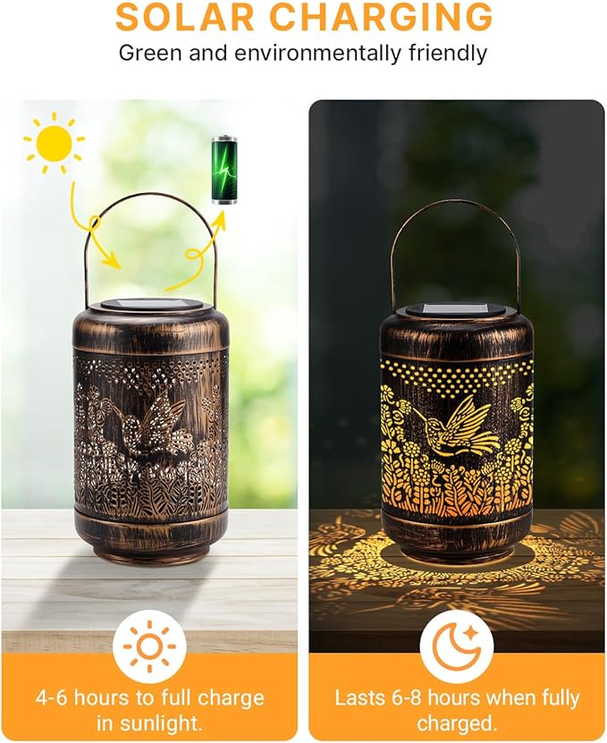 Gifts for Mom Christmas Solar Lanterns Outdoor Waterproof, Mom's Birthday Gifts Solar Lights Garden Decor, Birthday Gifts for Mom Hanging Light Yard Decoration Outdoor, Backyard, Patio, Porch