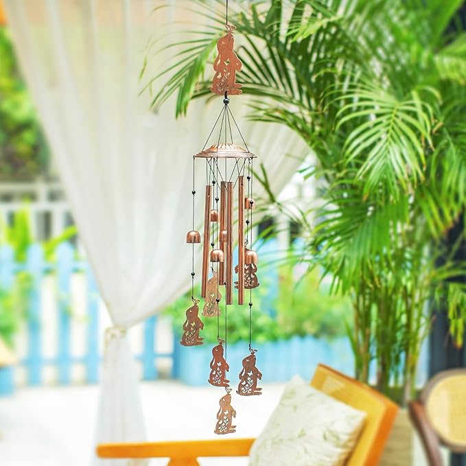 Bunny Wind Chimes for Outside,Bunny Gifts for Women/Men/Sympathy/Memorial Gifts/Birthday Festival Metal windchimes Outdoors/Indoors,Patio,Garden Decor,Home,Yard