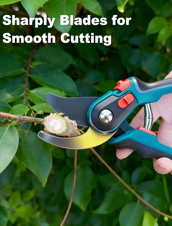 EPAOVEHR Pruning Shears, Garden Clipper with High-Elasticity Spring, Professional SK5 Steel Blades, Adjustable Handle Opening, Gardening Plant Pruners for Branch Cutting