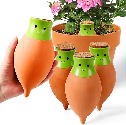 KGZZIZI 4 Pcs Self Watering Terracotta Globes. Large Olla Planter Inserts. Plant Lover Gifts