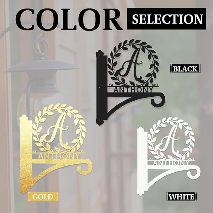 Custom Name Metal Plant Hangers from Wall Indoor and Outdoor | Home Decor Gift for Mom | Personalized Wall Mounted Hanging Plant Hooks | Customizable Rustic Hanging Gardening Bracket Hook