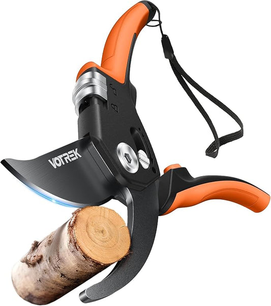 VOTREK 8.5" Pruning Shears for Gardening, 【Unique Stepless Handle Opening】Professional Bypass Garden Clipper, Heavy Duty Plant Pruners for Branch 【SK5 Steel Blades】【Built-in Spring】【All Hand Sizes】