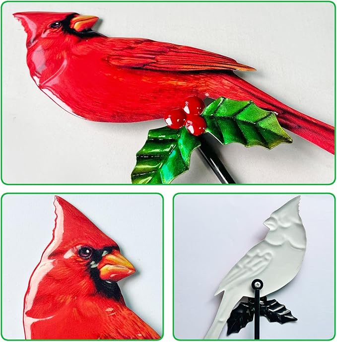 WAIU Metal Birds Garden Stakes 3 Pack Outdoor Lawn Ornaments, Garden Decor, Outside Decorations for Yard