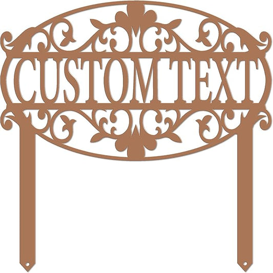 Decorative Custom Garden Sign (15" W x 15" H, Copper)