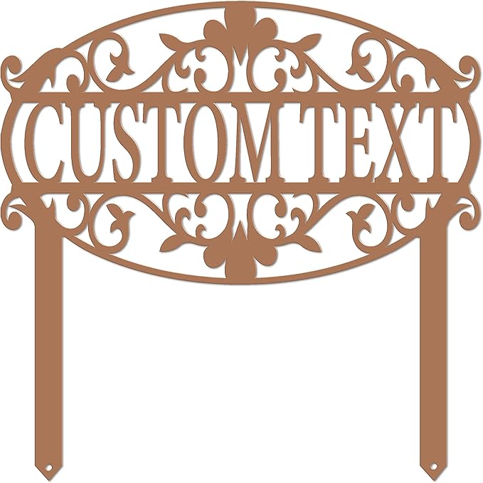 Decorative Custom Garden Sign (18" W x 18" H, Copper)