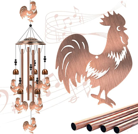 Chicken Wind Chimes Gifts - Rooster Gifts for Chicken Lovers Mom Owners Farmers Birthday, Home Garden Yard Patio Decor