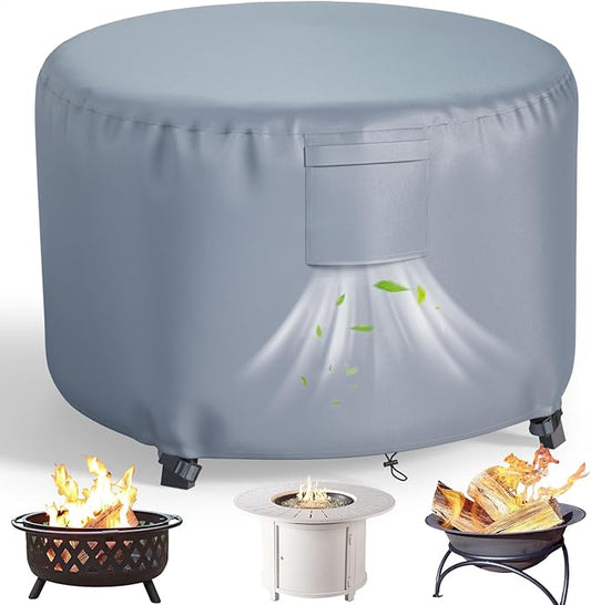 Chinchilla Heavy Duty 50 Inch Round Fire Pit Cover - 100% Waterproof & Weatherproof, Durable All-Season Protection for 48/49/50 Inch Propane Fire Pits and Tables