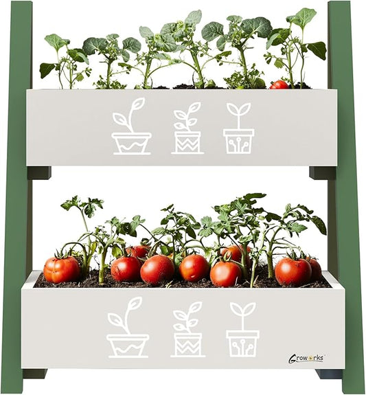Raised Garden Bed Outdoor, Cedar Wooden Kids Planter Boxes, 24”L x 11.5”W x26.5”H Raised Planter Box with Legs for Backyard, Patio, Balcony with Bed Liner (Green)