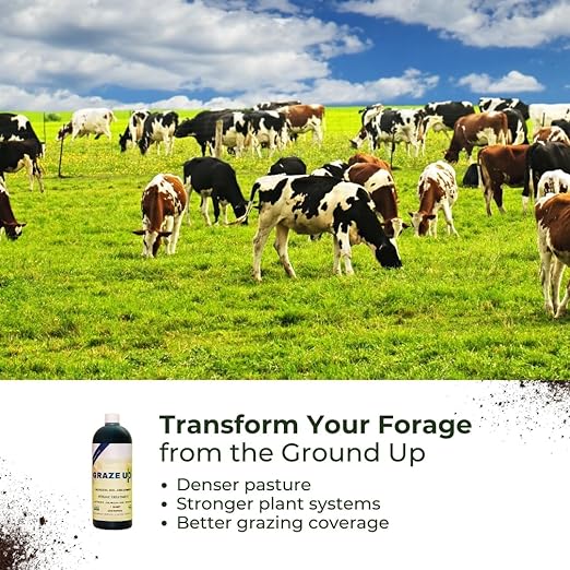 Graze Up Microbial Soil Amendment – Boosts Pasture & Forage Growth, Improves Soil Health & Root Development – Made in USA