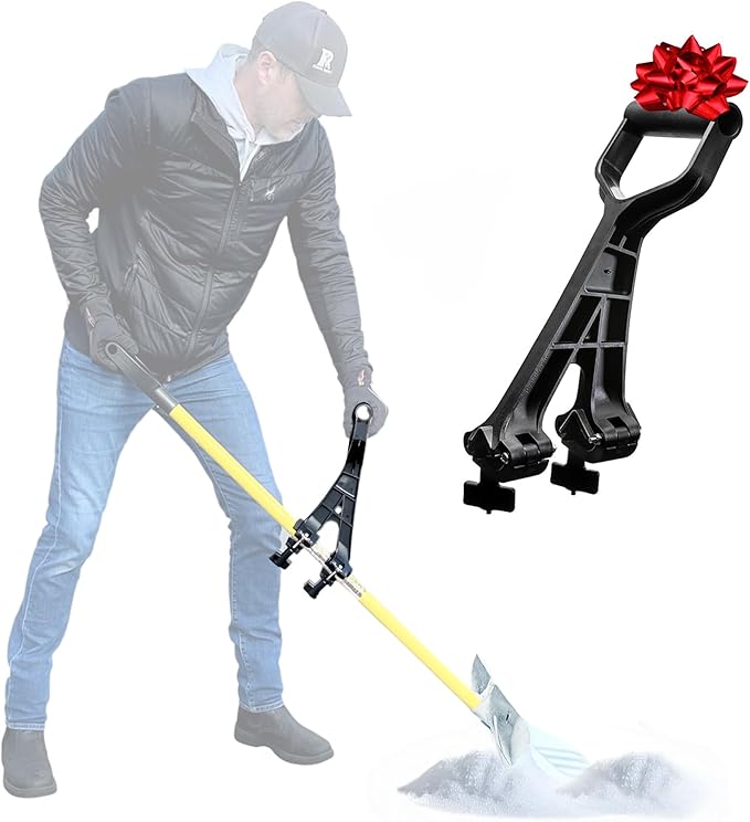 Universal Handle Attachment for Snow Shovel, Weedeater, String Trimmer, Rake & More | Versatile Ergonomic Back Saving Attachment for All Gardening Tools | Yard Tool Gifts