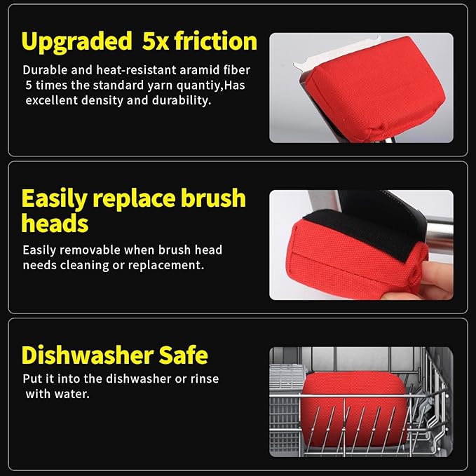 XUDAKAIXIN Grill Brush Bristle Free,(Only Replaceable Cleaning Head No Grill Brush)-Red