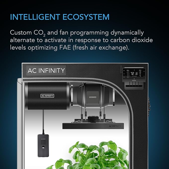 AC Infinity CO2 + Light Sensor, Exclusively Assists Controller AI+ Dynamically to Learn and Manage Equipment; CO2 Data Tracking Enables Smart Fan Programming for Optimized FAE, Day & Night Scheduling
