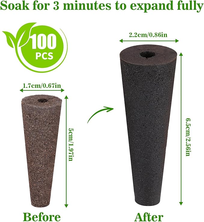 50 pcs Grow Sponges for Hydroponics Compatible with AeroGarden, Hydroponics Growing System Pods, General Hydroponics Rapid Rooter, Starter Plug for Seeds or Cuttings