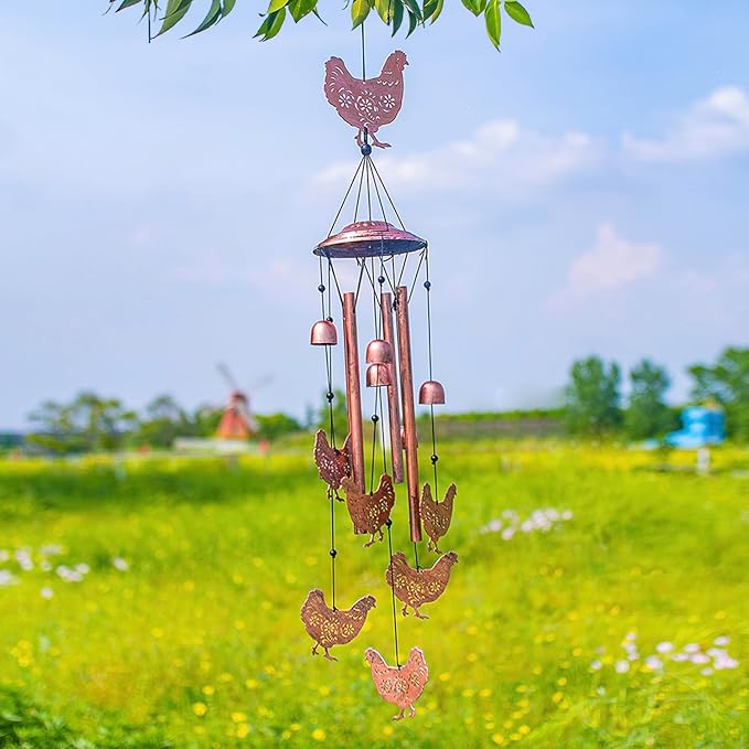 Christmas Gifts for Women Chicken Wind Chimes for Outside,Chicken for Women/Men/Sympathy/Memorial /Birthday Festival Metal windchimes outdoors/Indoors,patio ,Garden Decor,Home,Yard