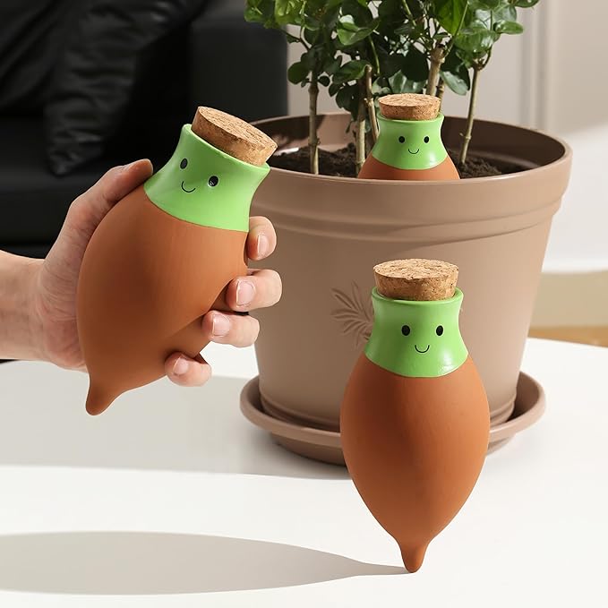 Ollas Plant Watering Globes. 2 Pcs Self Watering Planter Insert. Terracotta Ollas Plant Watering Devices. Ollas Self Watering Globes. Large Olla Watering Pot. Plant Lover Gifts