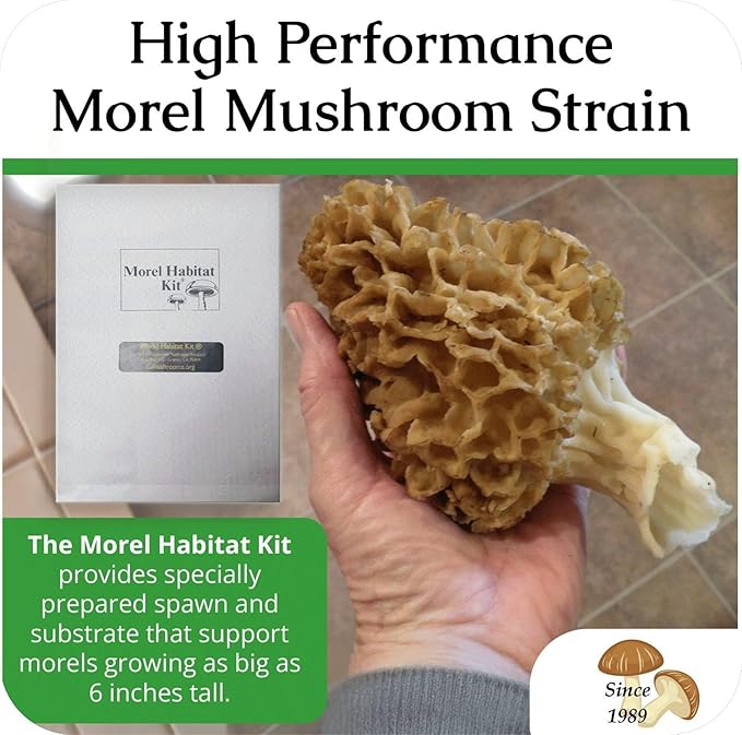 Morel Habitat Kit® & Morel Sticker. Morel Habitat Kit ® Compatible with Any Soil Type Across The U.S., Outdoor Garden & Backyard Cultivation Set with Full Instructions - Made in The USA