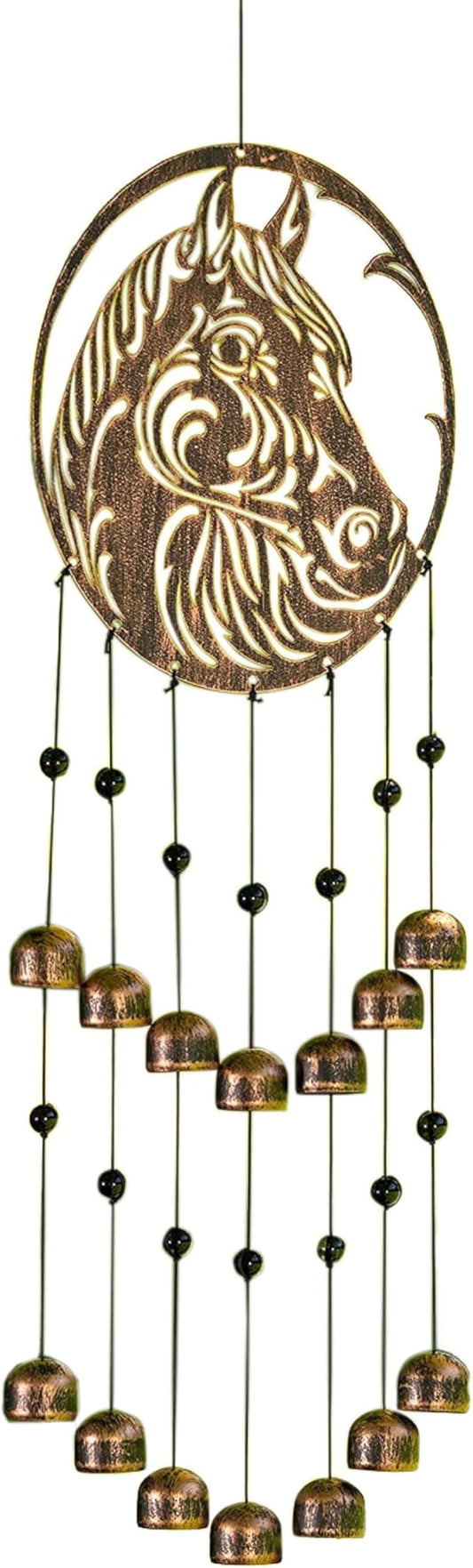 VP Home Rustic Horse Wind Chimes for Outside - Harmonic Windchimes with Animal Design for Gardens, Patios, and Porches - Thoughtful Gift for Mom, Grandma, and Gifts for Horse Lovers - 22x17x70 Inches