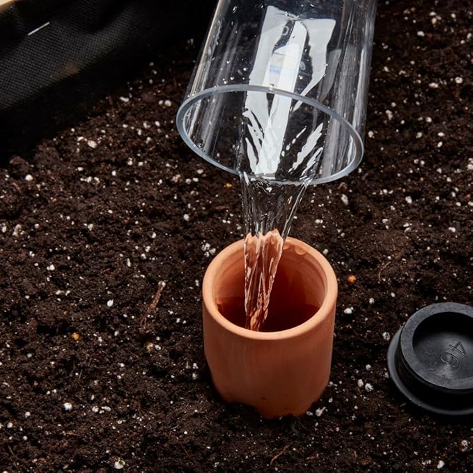 EARTH ELEVATED Self-Watering Clay Olla Pot for Raised Garden Beds and Planters (Small)