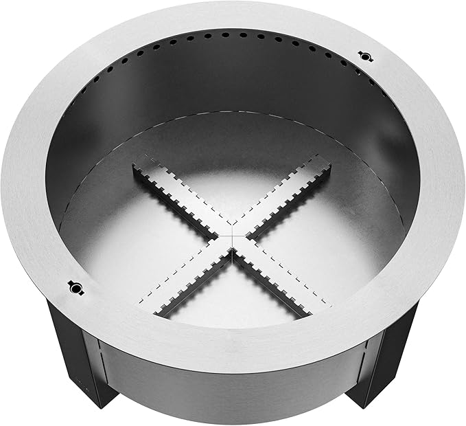 Breeo Smokeless Fire Pit (X Series 30, Stainless Steel) | 34.5 inch Smokeless Firepit for Outside | 94 Pounds | Ideal for Families Compatible with Wide Range of Breeo Accessories