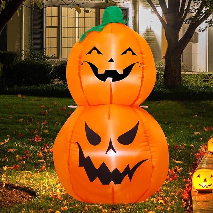 TRMESIA 3.5feet Halloween Pumpkin Decorations with Lights：Halloween Decorations Indoor Outdoor Inflatables Pumpkin Combo Blow Up Inflatables for Yard Garden