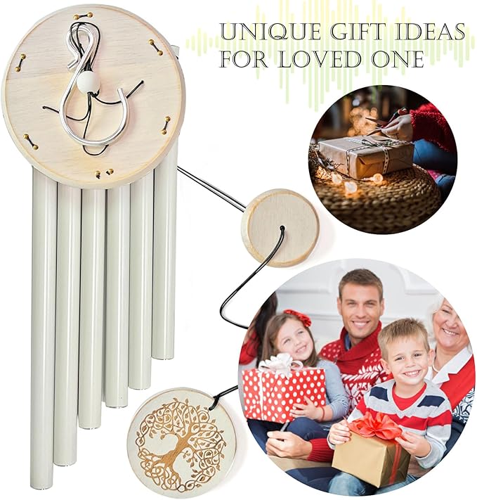 Tree of Life Wind Chimes Outdoor Clearance WindChimes for Loss of Loved One,33" Memorial/Sympathy Gifts for Friend/Mother/Father,Wind Chimes for Outside Garden,Home,Yard Decor(White)