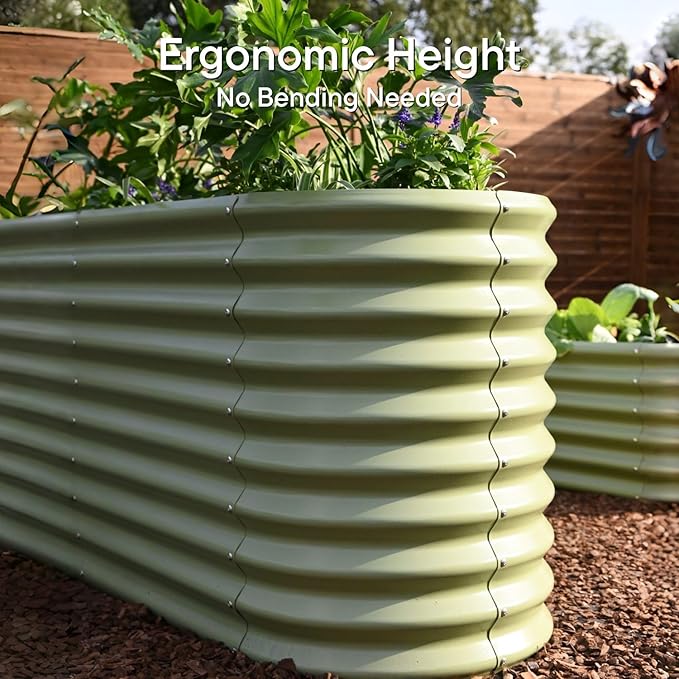 Raised Garden Bed 8x2x2.5 ft, 30" Extra Tall Galvanized Metal Planter Boxes Outdoor, Heavy Duty Flower Bed for Vegetable Fruit Herb, Modular Raised Bed Gardening Large Planters - Brooklyn Grey